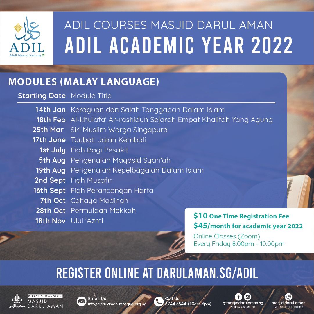 ADIL Academic Year 2022@ Masjid Darul Aman