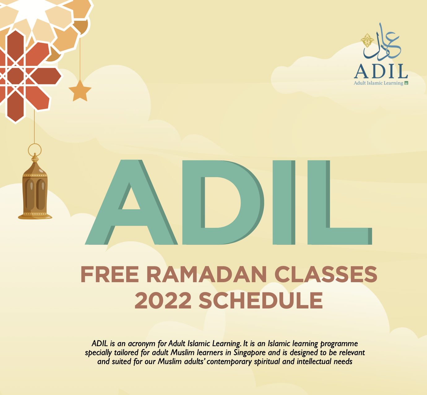 Jadual Kelas Ramadhan Percuma ADIL 2022
