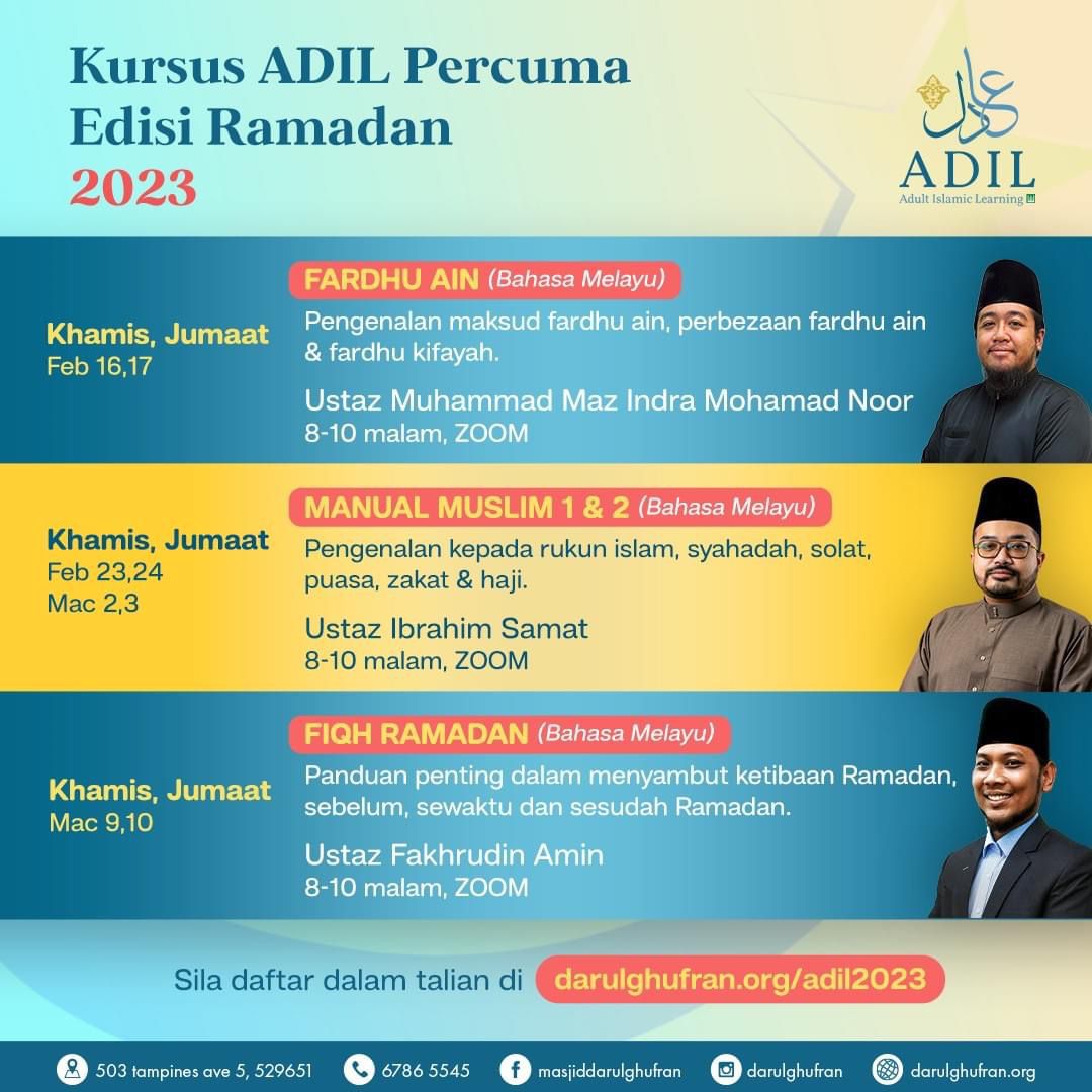 Kursus ADIL Percuma Edisi Ramadan 2023